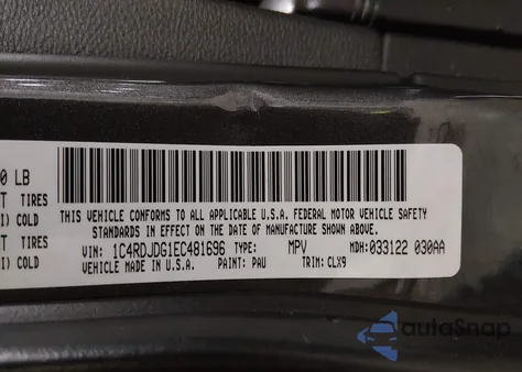 2014 Dodge Durango Limited z USA, uszkodzony, nr VIN 1C4RDJDG1EC481696